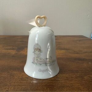 Precious Moments August Ceramic Bell with Heart Handle